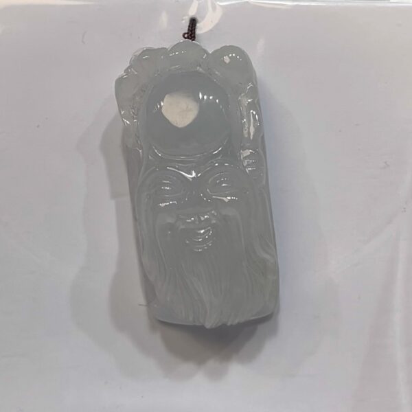 翡翠壽星公吊墜｜白玉細膩雕刻 × 尾部打孔設計 × 吊墜手牌二用款｜長壽吉祥翡翠推薦 #721