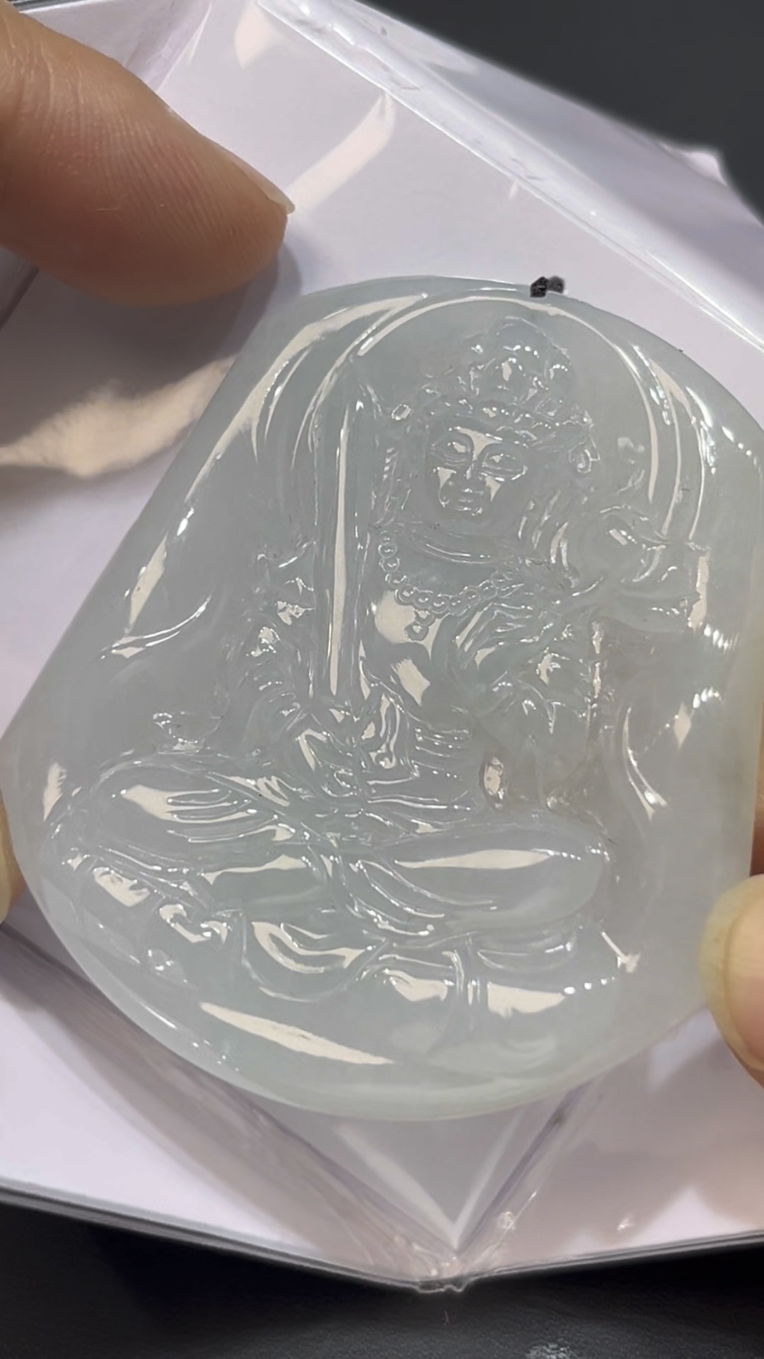 翡翠文殊菩薩吊墜|白玉好水頭 × 智慧劍與蓮花手勢 × 男士正裝首選|性價比翡翠推薦 #727 2 翡翠文殊菩薩吊墜|白玉好水頭 × 智慧劍與蓮花手勢 × 男士正裝首選|性價比翡翠推薦 #727 - Image 2