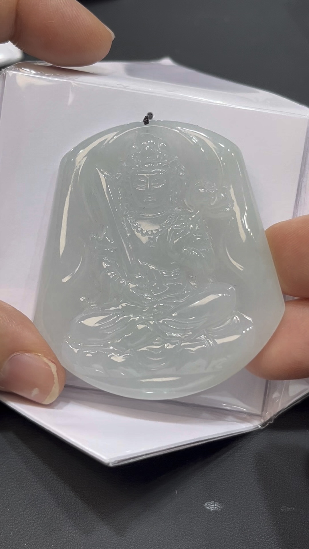 翡翠文殊菩薩吊墜|白玉好水頭 × 智慧劍與蓮花手勢 × 男士正裝首選|性價比翡翠推薦 #727 5 翡翠文殊菩薩吊墜|白玉好水頭 × 智慧劍與蓮花手勢 × 男士正裝首選|性價比翡翠推薦 #727 - Image 5