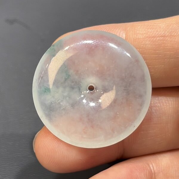 翡翠平安扣吊墜｜冰透種水佳 × 一絲淺綠花 × 經典不敗款式 × 性價比翡翠推薦 #743