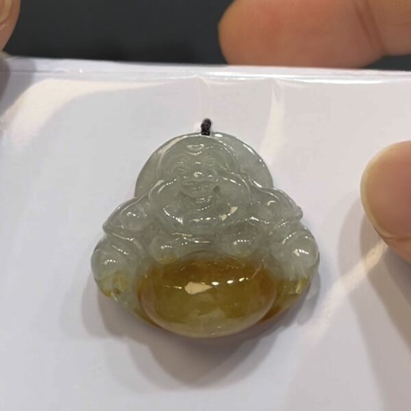翡翠佛公吊墜｜黃翡肚子點綴 × 女士小巧精品 × 福氣滿滿 × 性價比之選｜吉祥翡翠推薦 #736