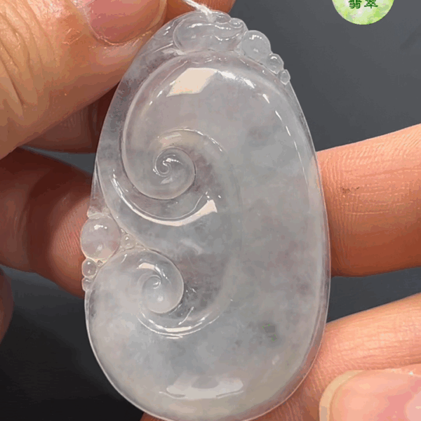 翡翠如意吊墜｜白色通透玉料 × 水頭特佳 × 清雅造型 × 吉祥寓意 × 高質感翡翠推薦 #764