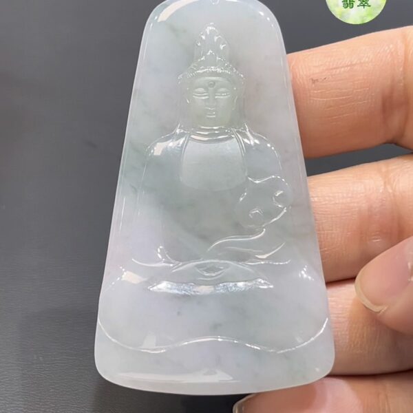 翡翠觀音吊墜 編號#765｜坐姿造型 × 磨砂拋光 × 如意守護｜靈性精品 限量推薦