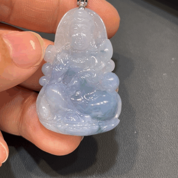 翡翠觀音吊墜｜紫色翡翠 × 種好細膩 × 精美雕刻 × 18K金鑲嵌 × 靈性守護精品｜翡翠推薦 #790