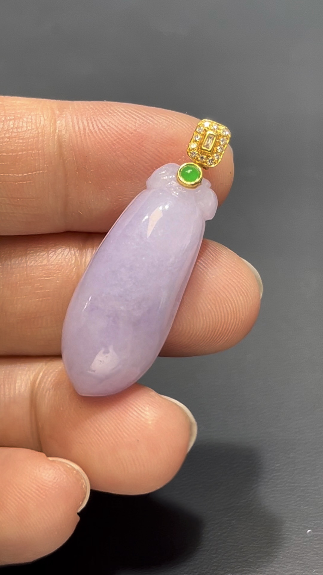 翡翠福瓜吊墜|紫羅蘭翡翠 × 18K黃金鑲嵌 × 福氣隨身 × 高雅精品推薦 #814 6 翡翠福瓜吊墜|紫羅蘭翡翠 × 18K黃金鑲嵌 × 福氣隨身 × 高雅精品推薦 #814 - Image 6