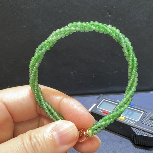 翡翠手串｜危地馬拉翡翠 × 高色小米珠 × 麻花造型 × 創意特色推薦 #48806