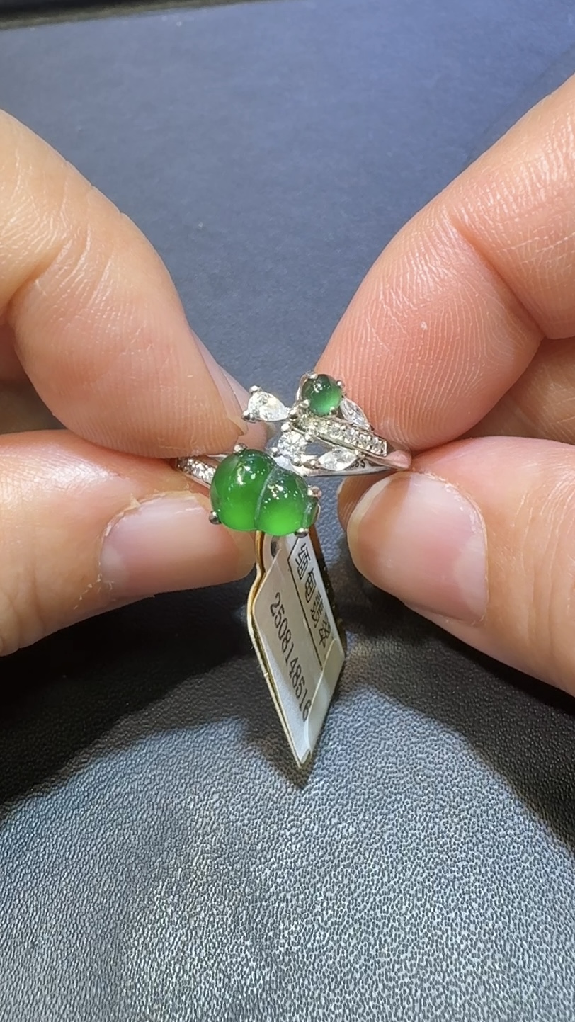 翡翠葫蘆戒指|危地馬拉翡翠 × 高色 × 開口設計 × 葫蘆蛋面組合推薦 6 翡翠葫蘆戒指|危地馬拉翡翠 × 高色 × 開口設計 × 葫蘆蛋面組合推薦 - Image 6