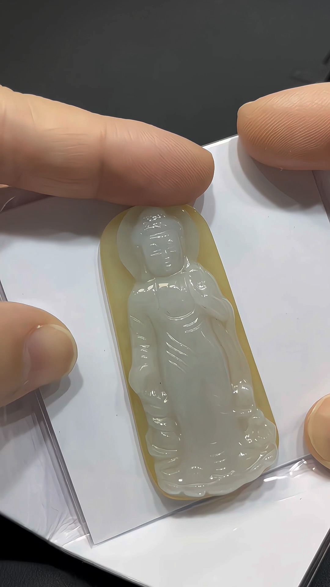 翡翠大日如來吊墜|緬甸翡翠 × 白玉正面 × 黃翡皮背部 × 莊嚴吉祥推薦 #823 3 翡翠大日如來吊墜|緬甸翡翠 × 白玉正面 × 黃翡皮背部 × 莊嚴吉祥推薦 #823 - Image 3