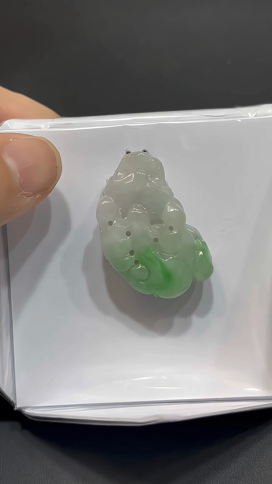 翡翠貔貅|緬甸翡翠 × 白底青 × 陽綠點綴 × 種好細膩 × 招財化太歲推薦 #828 5 翡翠貔貅|緬甸翡翠 × 白底青 × 陽綠點綴 × 種好細膩 × 招財化太歲推薦 #828 - Image 5