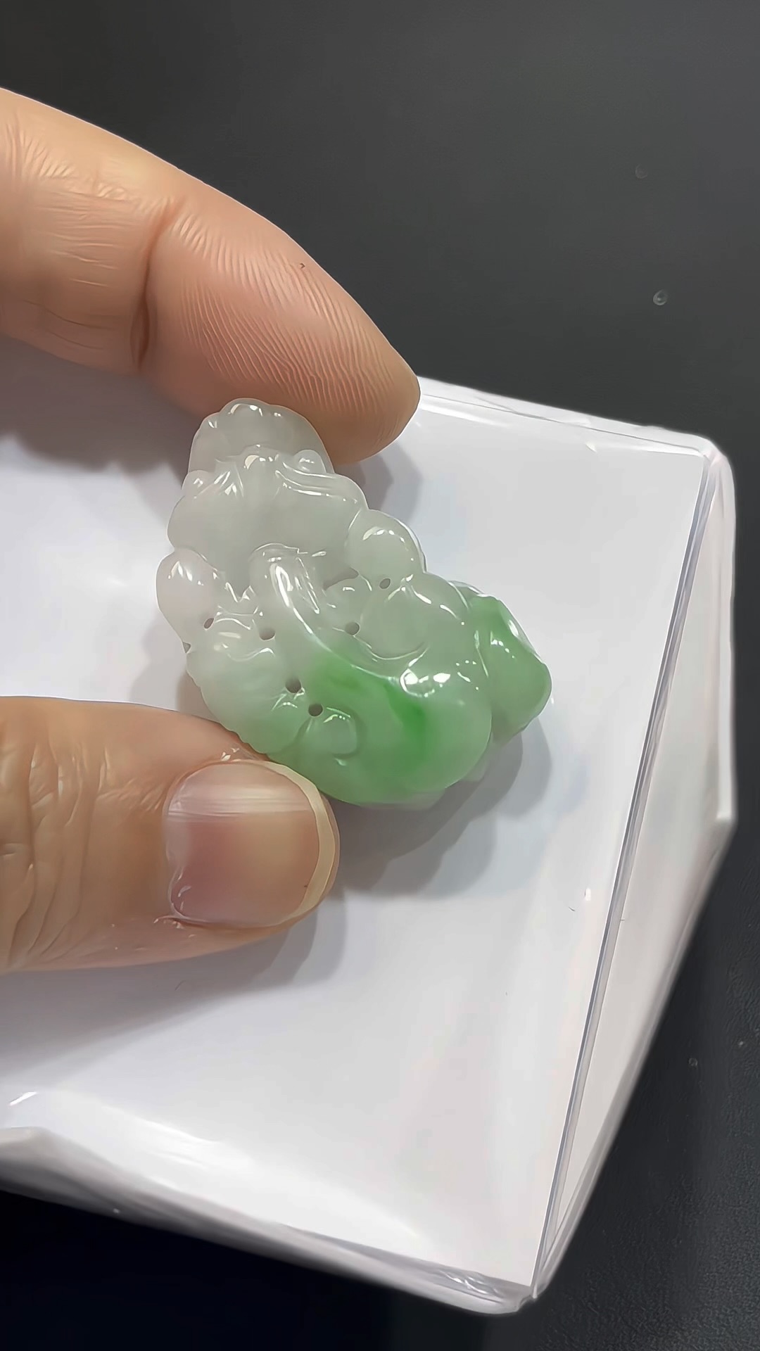 翡翠貔貅|緬甸翡翠 × 白底青 × 陽綠點綴 × 種好細膩 × 招財化太歲推薦 #828 6 翡翠貔貅|緬甸翡翠 × 白底青 × 陽綠點綴 × 種好細膩 × 招財化太歲推薦 #828 - Image 6