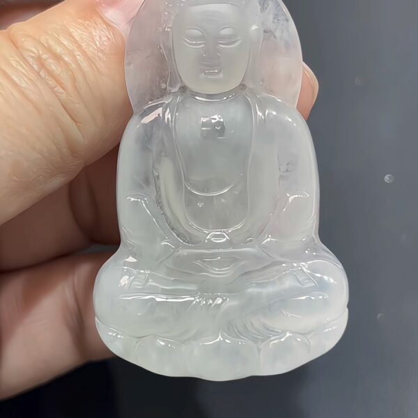 翡翠大日如來吊墜｜緬甸翡翠 × 端莊立體 × 磨砂拋光 × 水頭佳推薦 #837