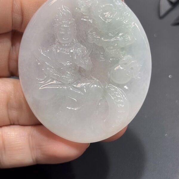 翡翠觀音吊墜｜緬甸翡翠 × 側面龍紋 × 雕刻精美 × 高性價比推薦 #842