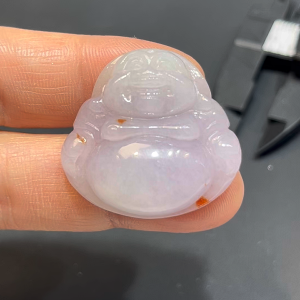 翡翠佛公吊墜｜緬甸翡翠 × 紫羅蘭色 × 灑金特色 × 吉祥喜氣推薦 #835