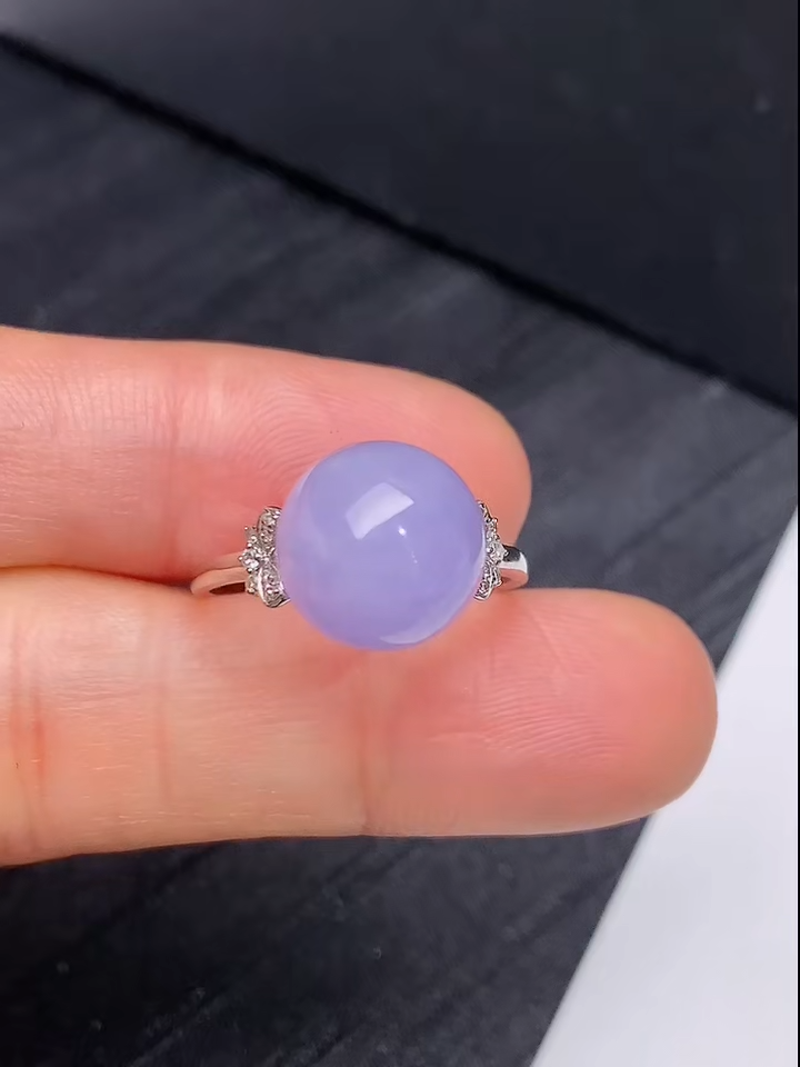 翡翠18K鑲嵌紫羅蘭圓形蛋面戒指|高貴典雅珠寶推薦 #846 1 翡翠18K鑲嵌紫羅蘭圓形蛋面戒指|高貴典雅珠寶推薦 #846