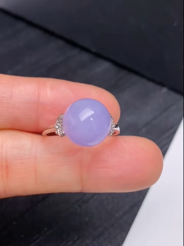 翡翠18K鑲嵌紫羅蘭圓形蛋面戒指|高貴典雅珠寶推薦 #846 2 翡翠18K鑲嵌紫羅蘭圓形蛋面戒指|高貴典雅珠寶推薦 #846 - Image 2