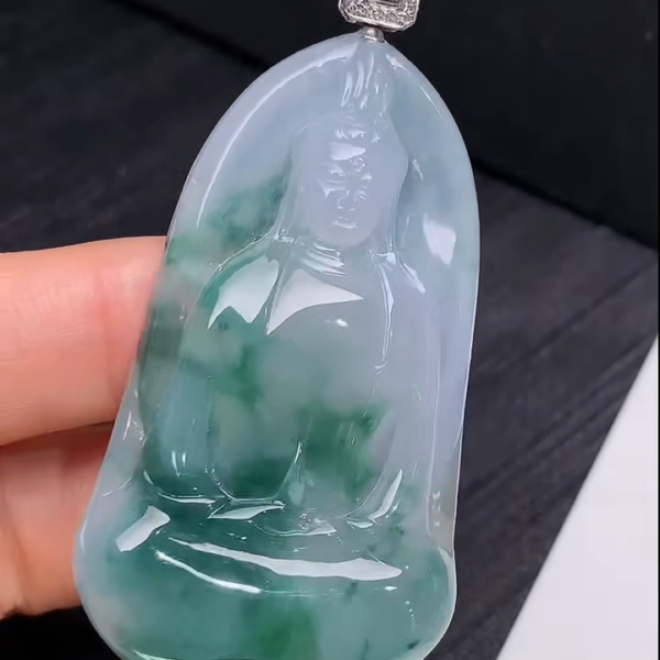 翡翠18K鑲嵌觀音吊墜｜慈悲守護珠寶推薦 #850