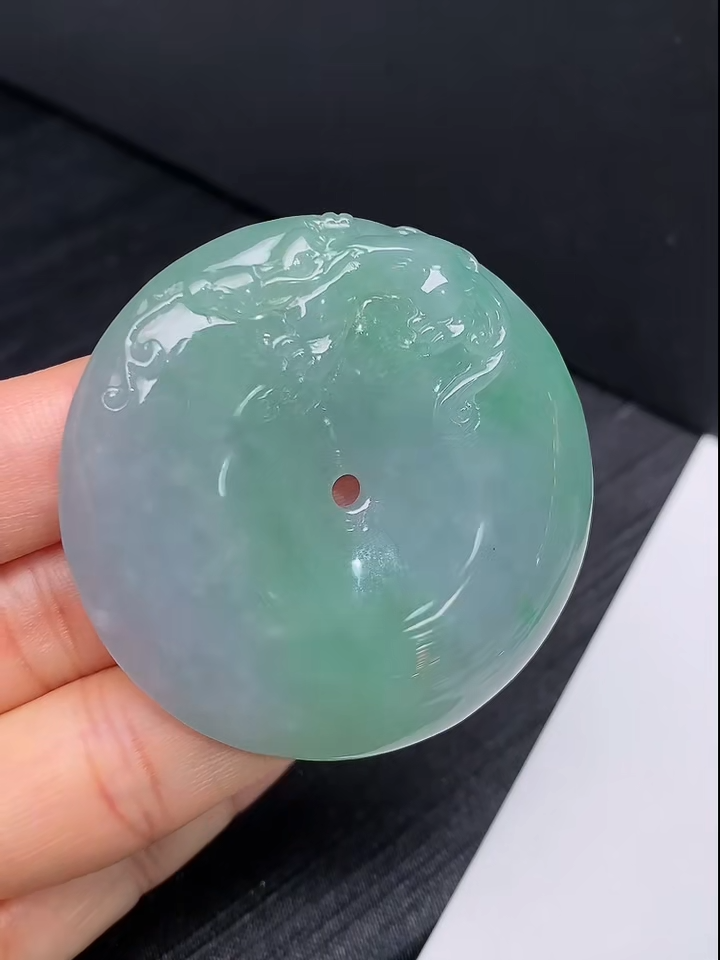 仿古龍紋翡翠平安扣|守護平安吉祥 #852 5 仿古龍紋翡翠平安扣|守護平安吉祥 #852 - Image 5