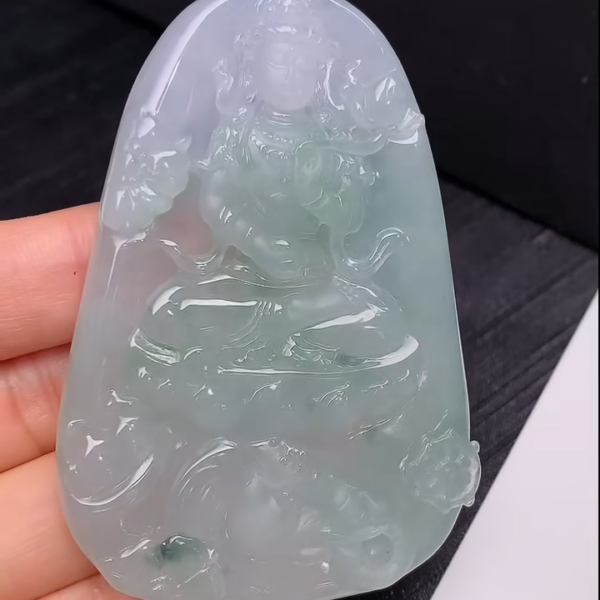 翡翠普賢菩薩吊墜｜冰晴飄花守護吉祥 #853