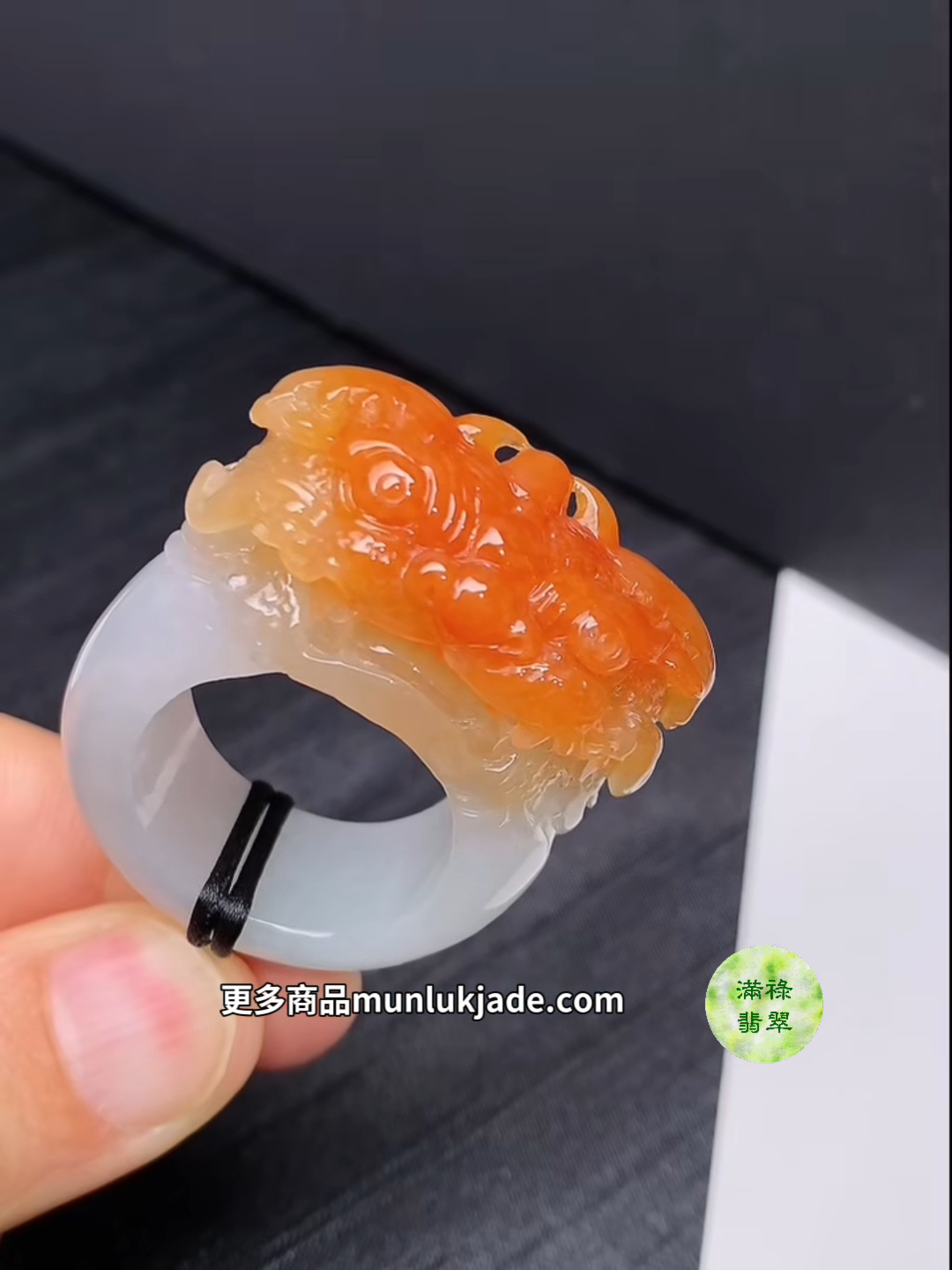 紅翡貔貅戒指|雕刻細緻招財辟邪 #865 2 紅翡貔貅戒指|雕刻細緻招財辟邪 #865 - Image 2