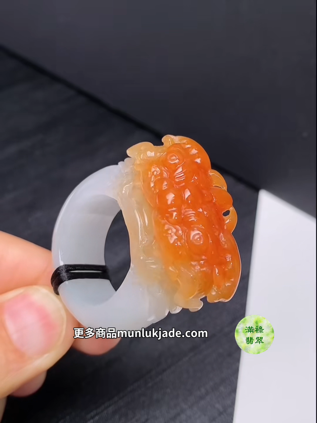 紅翡貔貅戒指|雕刻細緻招財辟邪 #865 5 紅翡貔貅戒指|雕刻細緻招財辟邪 #865 - Image 5