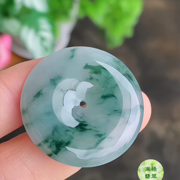 飄花翡翠平安扣吊墜｜圓潤典雅 福澤綿延