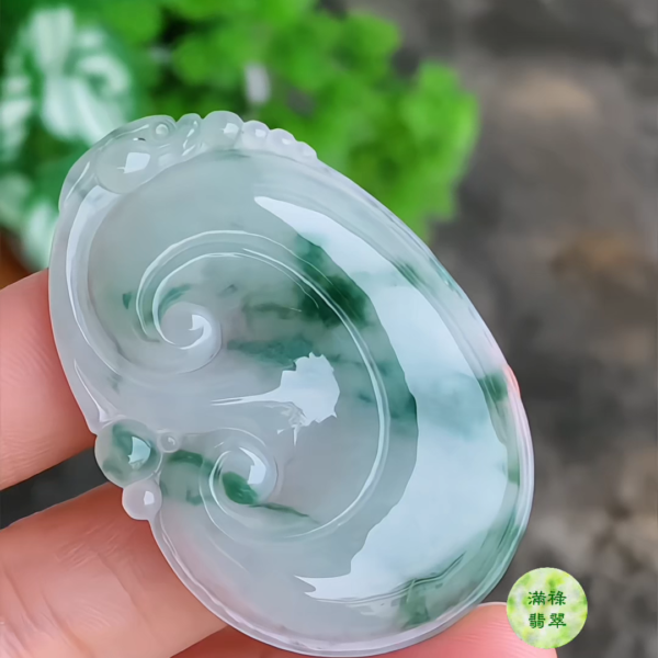 飄花翡翠如意吊墜｜靈動雅緻 吉祥如意