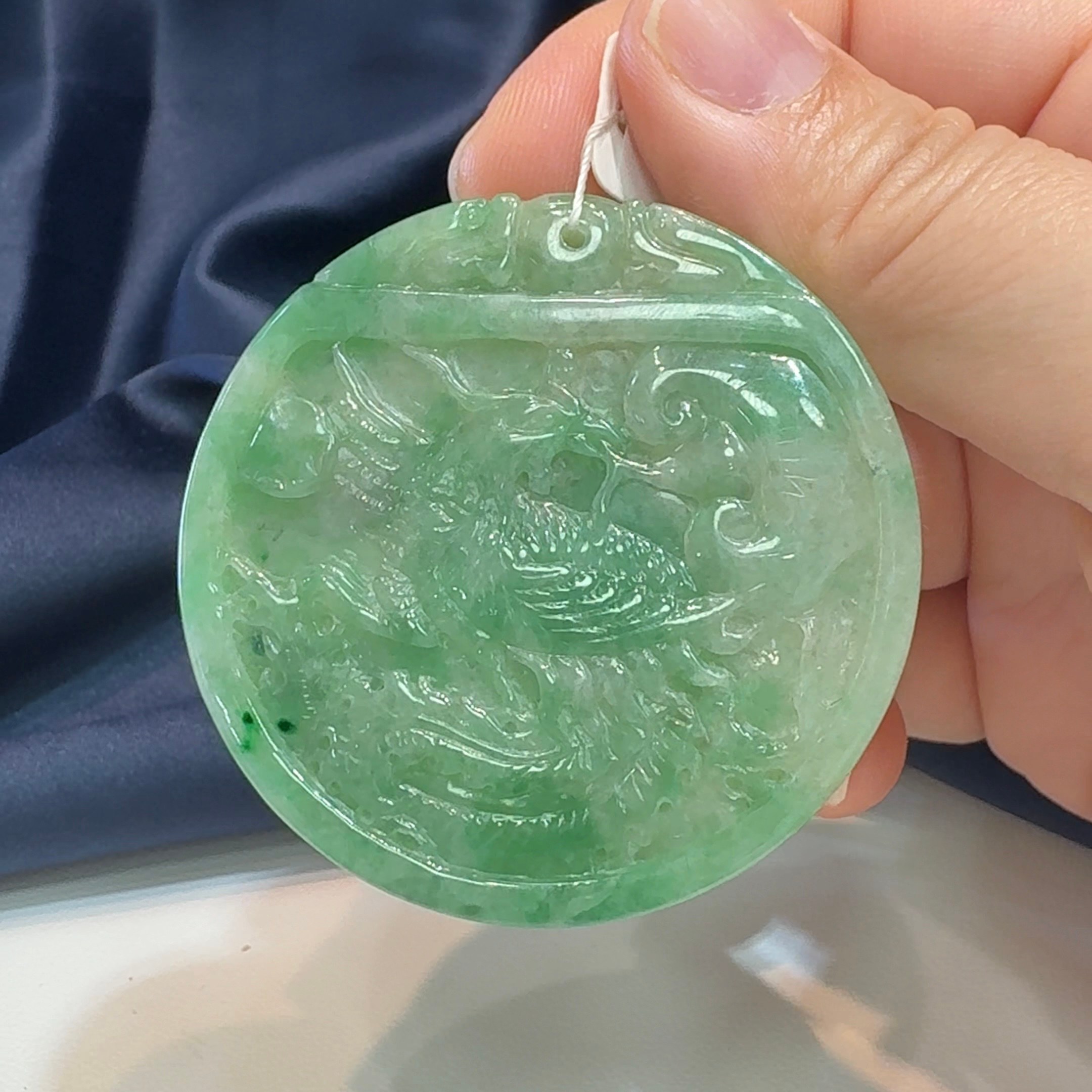 【滿綠翡翠鳳牌】天然緬甸A貨玉器吊墜(附香港翡翠證書)|滿祿翡翠 M42747 4 滿祿翡翠 - 天然緬甸A貨滿綠翡翠鳳牌吊墜 M42747