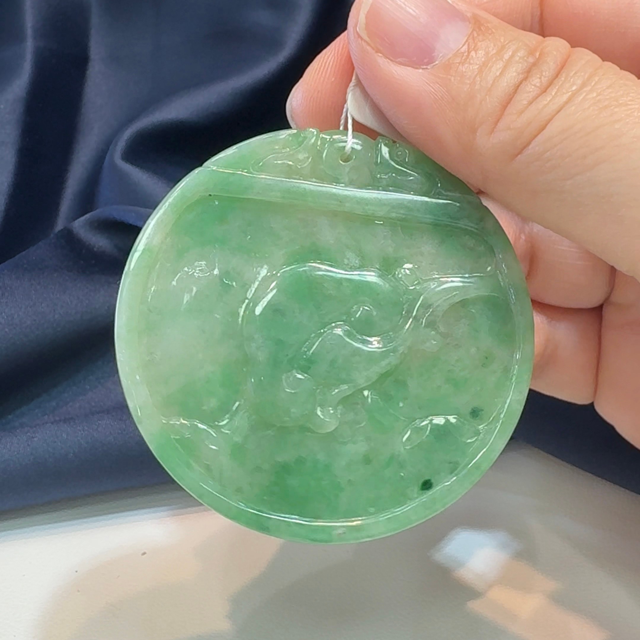 【滿綠翡翠鳳牌】天然緬甸A貨玉器吊墜(附香港翡翠證書)|滿祿翡翠 M42747 9 滿祿翡翠 - 天然緬甸A貨滿綠翡翠鳳牌吊墜 M42747