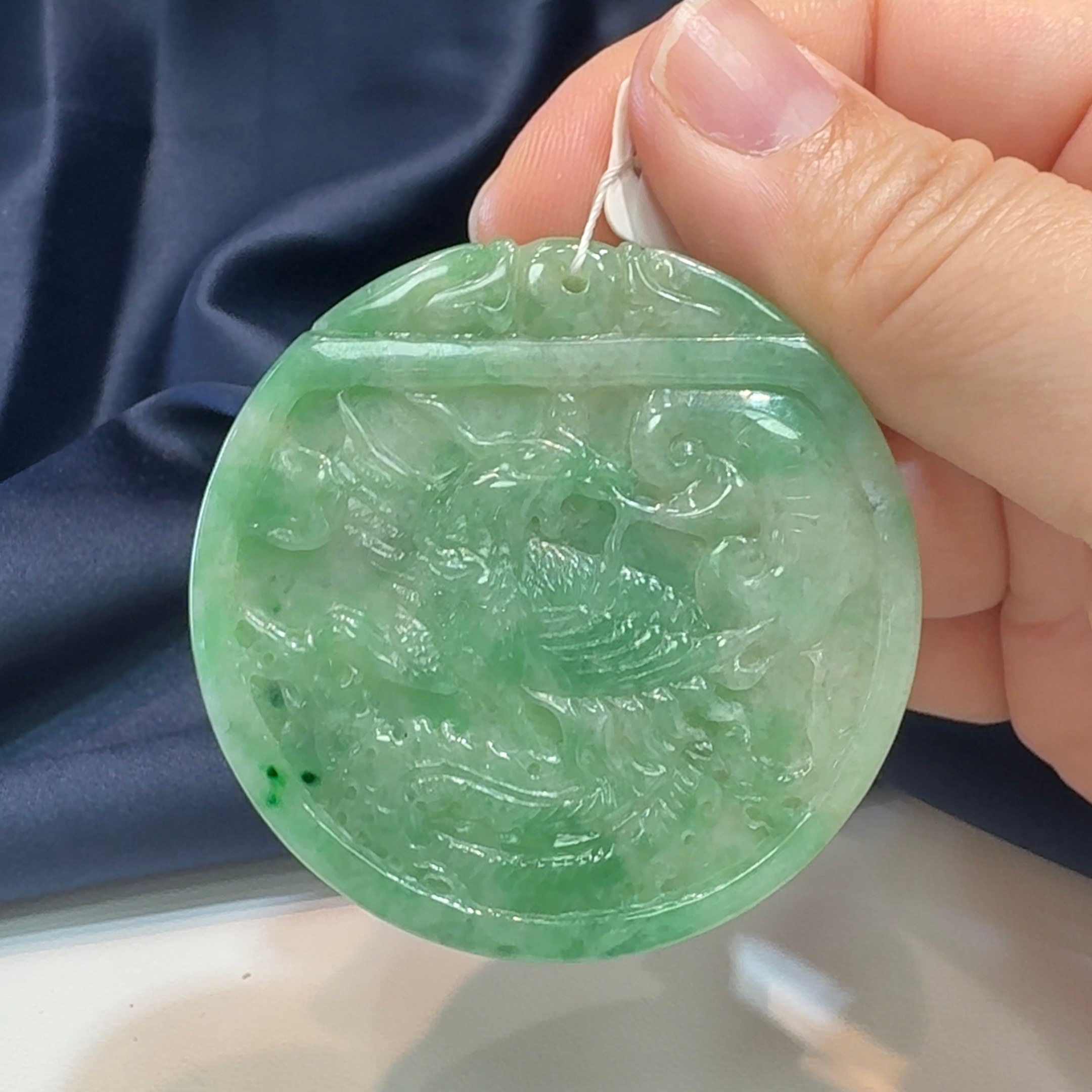 【滿綠翡翠鳳牌】天然緬甸A貨玉器吊墜(附香港翡翠證書)|滿祿翡翠 M42747 1 滿祿翡翠 - 天然緬甸A貨滿綠翡翠鳳牌吊墜 M42747