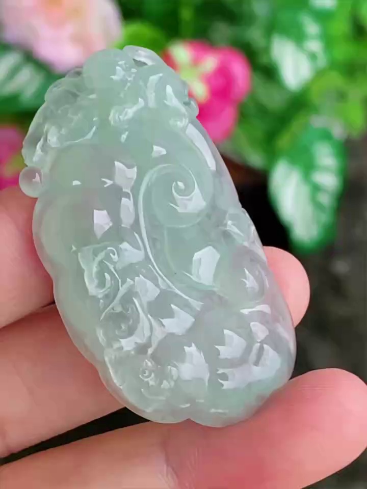 天然緬甸翡翠 老種起膠翡翠如意吊墜|小猴靈芝長壽寓意 8 天然緬甸翡翠 老種起膠翡翠如意吊墜|小猴靈芝長壽寓意 - Image 8