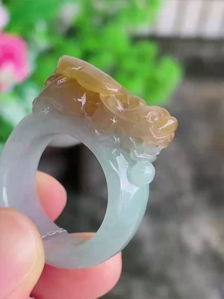 天然緬甸翡翠老種黃翡貔貅戒指|19mm內徑招財開運|香港翡翠網店精選推薦 1 天然緬甸翡翠老種黃翡貔貅戒指|19mm內徑招財開運|香港翡翠網店精選推薦