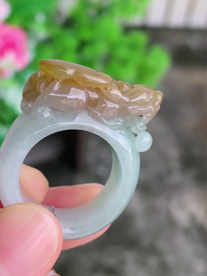 天然緬甸翡翠老種黃翡貔貅戒指|19mm內徑招財開運|香港翡翠網店精選推薦 4 天然緬甸翡翠老種黃翡貔貅戒指|19mm內徑招財開運|香港翡翠網店精選推薦 - Image 4