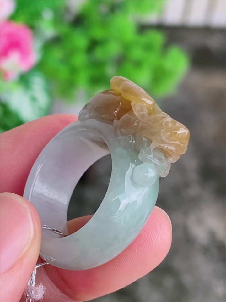 天然緬甸翡翠老種黃翡貔貅戒指|19mm內徑招財開運|香港翡翠網店精選推薦 5 天然緬甸翡翠老種黃翡貔貅戒指|19mm內徑招財開運|香港翡翠網店精選推薦 - Image 5