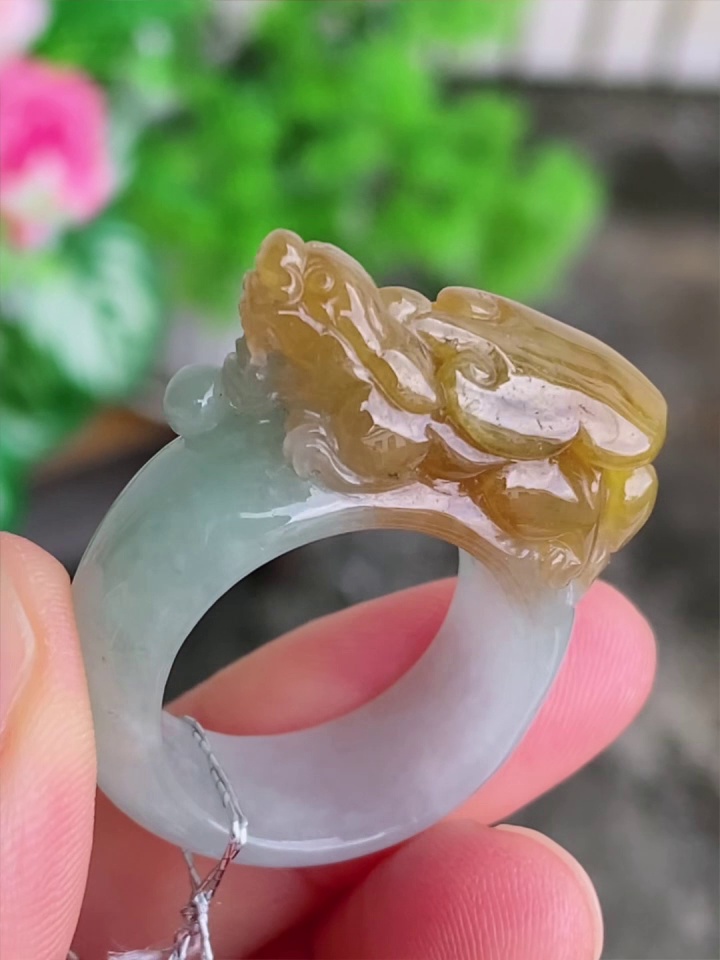 天然緬甸翡翠老種黃翡貔貅戒指|19mm內徑招財開運|香港翡翠網店精選推薦 7 天然緬甸翡翠老種黃翡貔貅戒指|19mm內徑招財開運|香港翡翠網店精選推薦 - Image 7