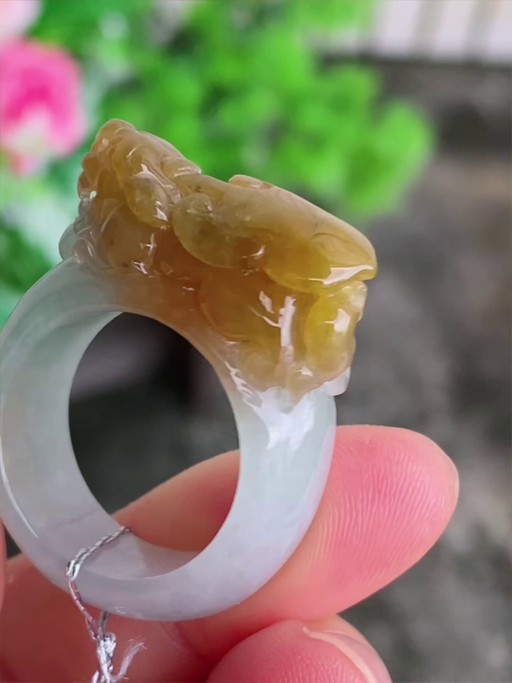 天然緬甸翡翠老種黃翡貔貅戒指|19mm內徑招財開運|香港翡翠網店精選推薦 8 天然緬甸翡翠老種黃翡貔貅戒指|19mm內徑招財開運|香港翡翠網店精選推薦 - Image 8