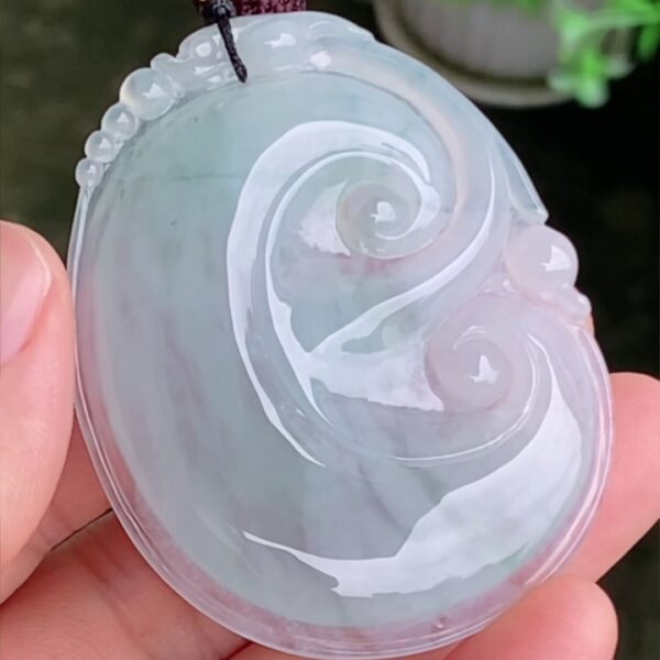 滿祿翡翠】天然大號翡翠如意吊墜 | 水頭大氣飽滿、男士佩戴首選 (附權威鑑定證書)
