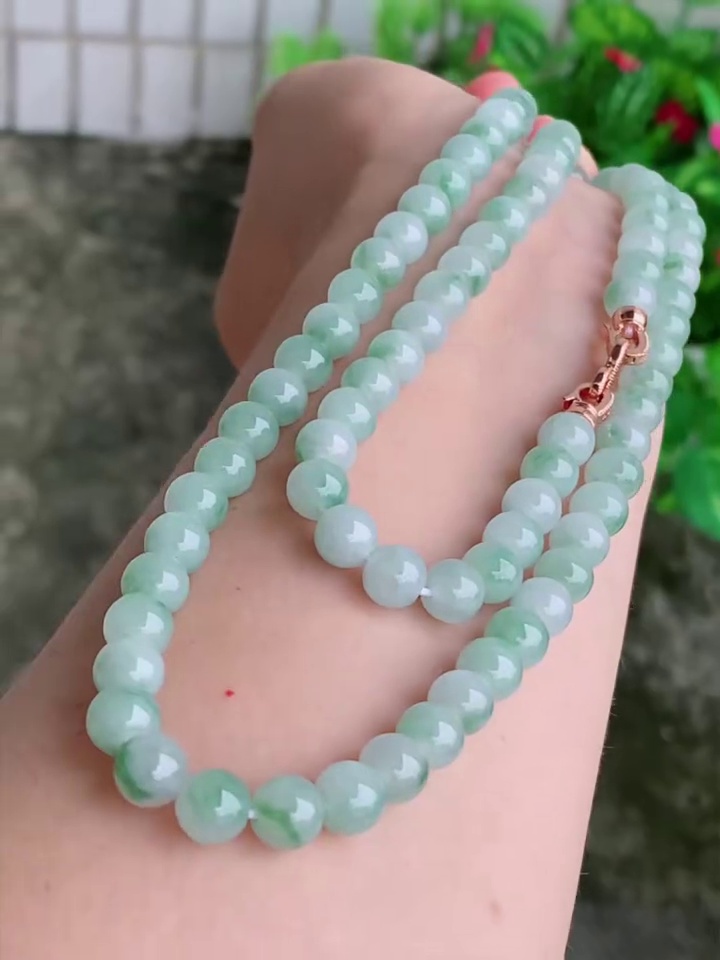【飄綠翡翠珠鏈】天然 A 貨翡翠項鍊 620mm|滿綠飄花 圓珠項鍊|滿祿翡翠 3 【飄綠翡翠珠鏈】天然 A 貨翡翠項鍊 620mm|滿綠飄花 圓珠項鍊|滿祿翡翠 - Image 3