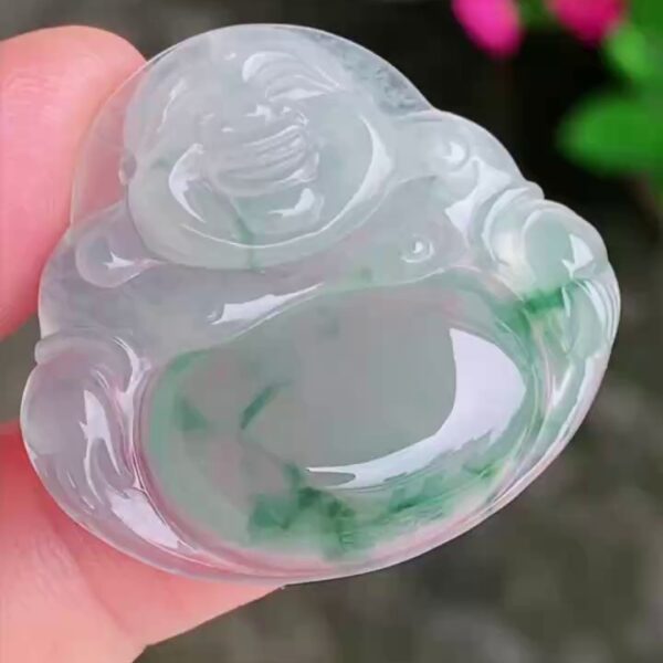 【彌勒佛】天然 A 貨翡翠玉佛吊墜 32mm｜大肚能容 飄翠福氣｜滿祿翡翠