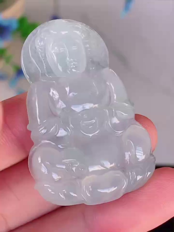 正裝觀音】天然 A 貨翡翠觀音吊墜 45.7mm|法相莊嚴 保平安賜福|滿祿翡翠 1 正裝觀音】天然 A 貨翡翠觀音吊墜 45.7mm|法相莊嚴 保平安賜福|滿祿翡翠