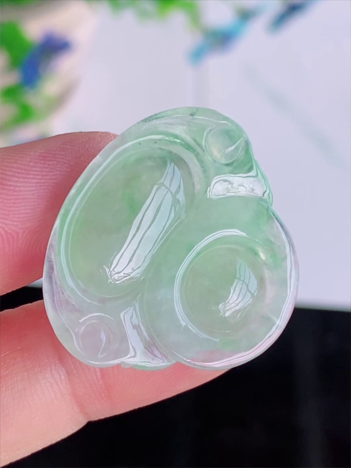 糯冰種淺綠玉佛天然 A 貨翡翠彌勒佛吊墜 29.5mm|清美溫潤 招福保平安|滿祿翡翠 8 糯冰種淺綠玉佛天然 A 貨翡翠彌勒佛吊墜 29.5mm|清美溫潤 招福保平安|滿祿翡翠 - Image 8