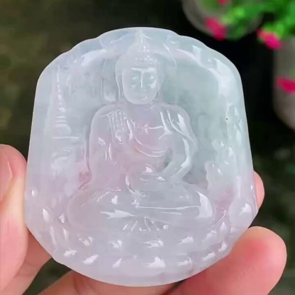【大日如來】天然 A 貨翡翠大日如來吊墜 50mm｜正裝冰透 智慧護佑