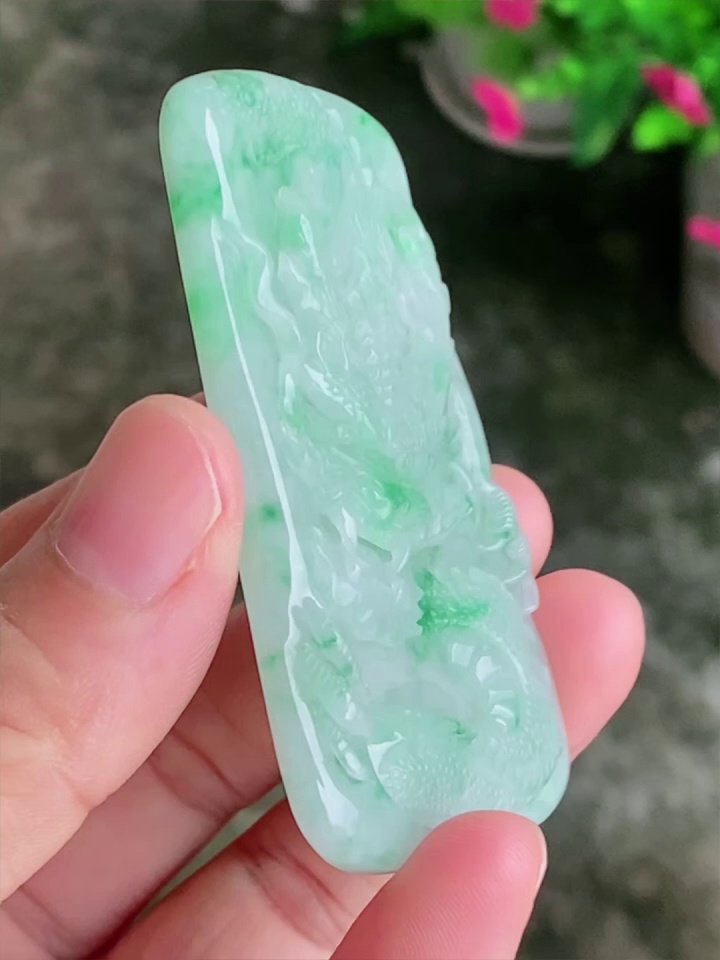 【龍牌】天然 A 貨翡翠飄花龍牌吊墜 63mm|靈氣騰飛・氣勢非凡 5 【龍牌】天然 A 貨翡翠飄花龍牌吊墜 63mm|靈氣騰飛・氣勢非凡 - Image 5