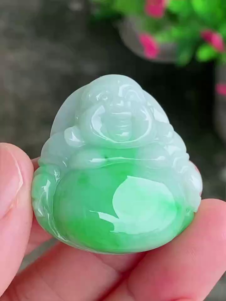 【彌勒佛】天然 A 貨翡翠飄綠彌勒佛吊墜 31mm|笑口常開・肚特綠・福祿雙全 2 【彌勒佛】天然 A 貨翡翠飄綠彌勒佛吊墜 31mm|笑口常開・肚特綠・福祿雙全 - Image 2