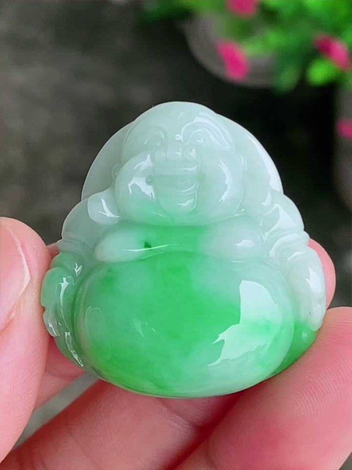 【彌勒佛】天然 A 貨翡翠飄綠彌勒佛吊墜 31mm|笑口常開・肚特綠・福祿雙全 3 【彌勒佛】天然 A 貨翡翠飄綠彌勒佛吊墜 31mm|笑口常開・肚特綠・福祿雙全 - Image 3