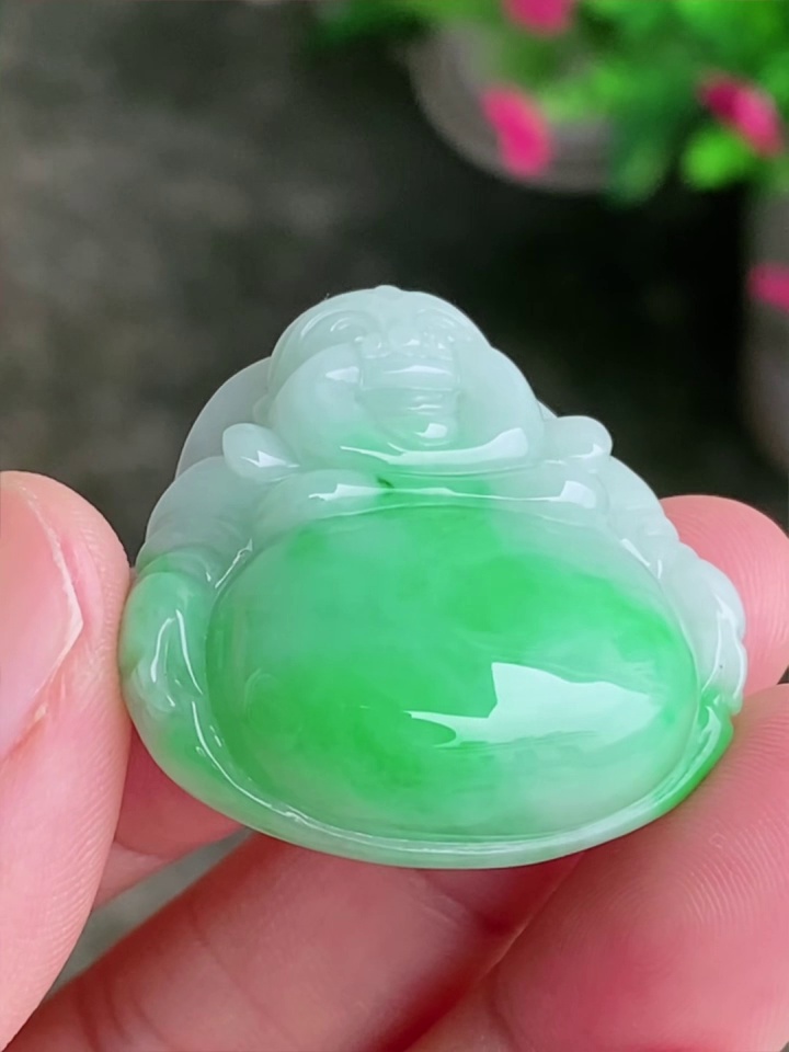 【彌勒佛】天然 A 貨翡翠飄綠彌勒佛吊墜 31mm|笑口常開・肚特綠・福祿雙全 4 【彌勒佛】天然 A 貨翡翠飄綠彌勒佛吊墜 31mm|笑口常開・肚特綠・福祿雙全 - Image 4