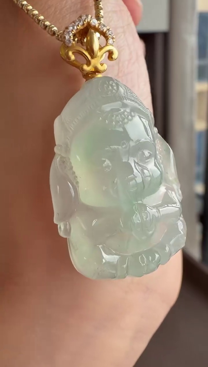 【象神】18K 金鑽石扣頭冰膠老種翡翠象神吊墜 28mm|智慧財神・老坑冰膠・福慧雙修 6 【象神】18K 金鑽石扣頭冰膠老種翡翠象神吊墜 28mm|智慧財神・老坑冰膠・福慧雙修 - Image 6