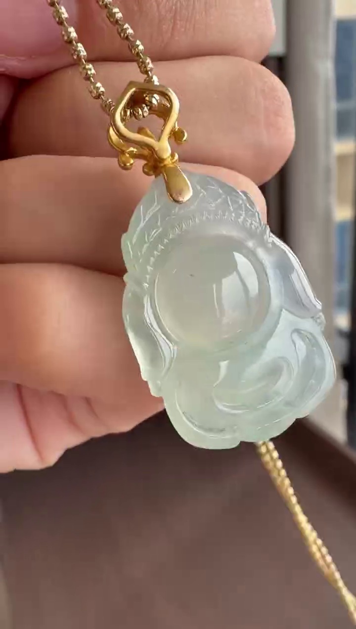 【象神】18K 金鑽石扣頭冰膠老種翡翠象神吊墜 28mm|智慧財神・老坑冰膠・福慧雙修 8 【象神】18K 金鑽石扣頭冰膠老種翡翠象神吊墜 28mm|智慧財神・老坑冰膠・福慧雙修 - Image 8