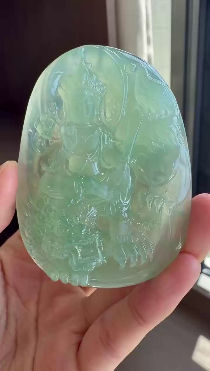 【文殊菩薩】手工精雕滿冰膠種帶底色大尺寸文殊菩薩吊墜 69mm|大智大勇・冰膠厚裝・實物超值 1 【文殊菩薩】手工精雕滿冰膠種帶底色大尺寸文殊菩薩吊墜 69mm|大智大勇・冰膠厚裝・實物超值