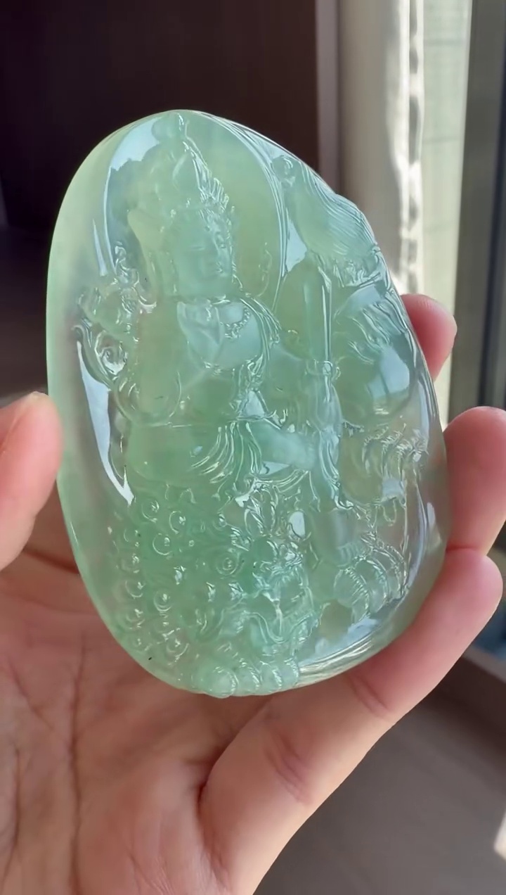 【文殊菩薩】手工精雕滿冰膠種帶底色大尺寸文殊菩薩吊墜 69mm|大智大勇・冰膠厚裝・實物超值 5 【文殊菩薩】手工精雕滿冰膠種帶底色大尺寸文殊菩薩吊墜 69mm|大智大勇・冰膠厚裝・實物超值 - Image 5