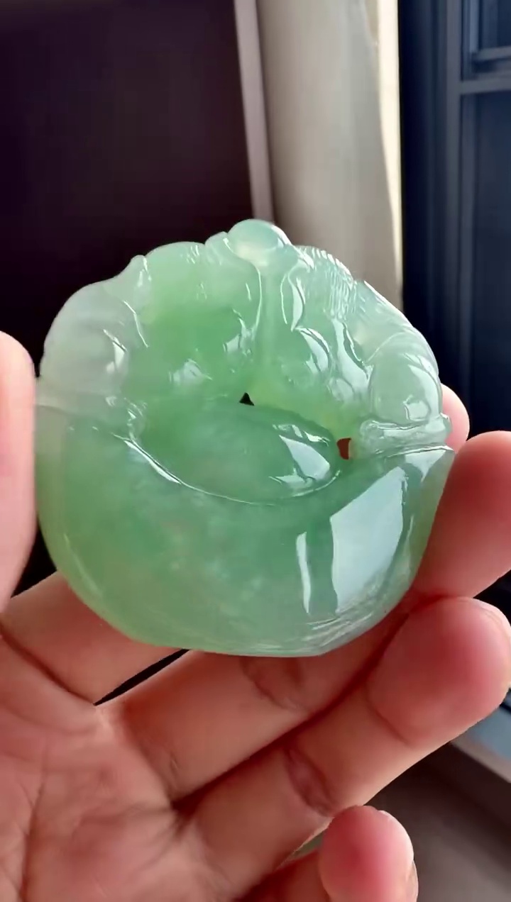 元寶雙獅立體雕工翡翠吊墜 44mm|招財進寶・雙獅獻瑞・事事如意 8 元寶雙獅立體雕工翡翠吊墜 44mm|招財進寶・雙獅獻瑞・事事如意 - Image 8